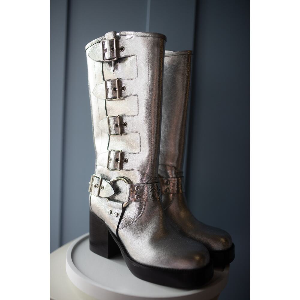 Free People Jeffrey Campbell Buckle Up Baby Moto Boots 7.5 - Picture 3 of 5